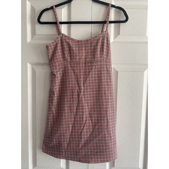 Brandy Melville Dresses & Skirts - Brandy Melville John Galt Pink Plaid Babydoll Dress Y2K Style Small Cottagecore